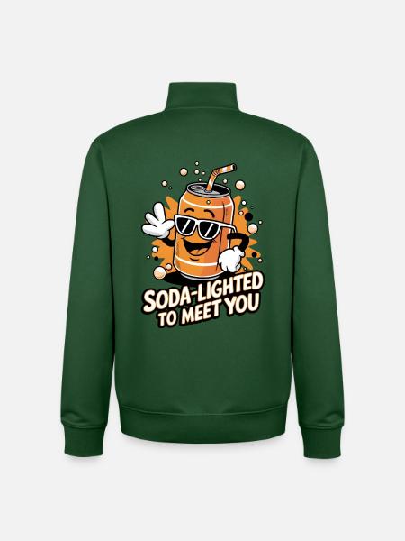Soda-Lighted To Meet You - Unisex Organic Zip Sweatshirt by Stanley/Stella - bottle green