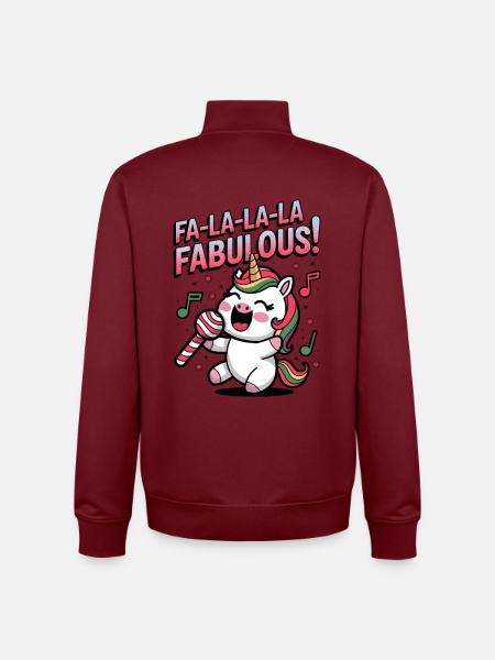 Fa-la-la-la Fabulous! - Unisex Organic Zip Sweatshirt by Stanley/Stella - burgundy