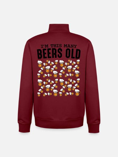 Beer Mug Pattern Collection Birthday 50 - Unisex Organic Zip Sweatshirt by Stanley/Stella - burgundy