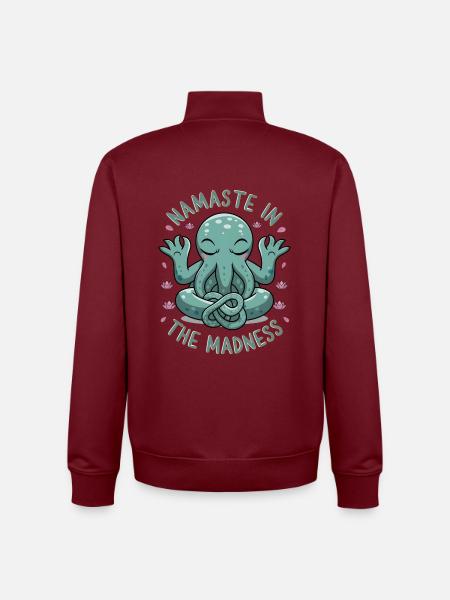 Namaste In The Madness - Unisex Organic Zip Sweatshirt by Stanley/Stella - burgundy