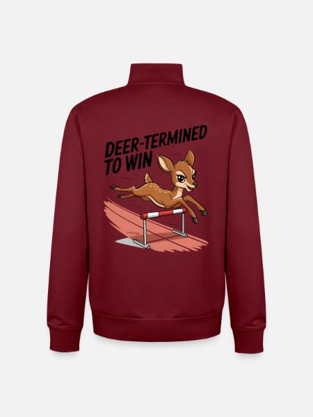 Deer-Termined pour gagner - Sweat zippé unisexe en coton bio Stanley/Stella - bordeaux