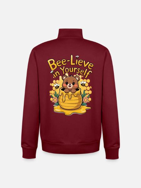 Croyez en vous-même - Sweat zippé unisexe en coton bio Stanley/Stella - bordeaux