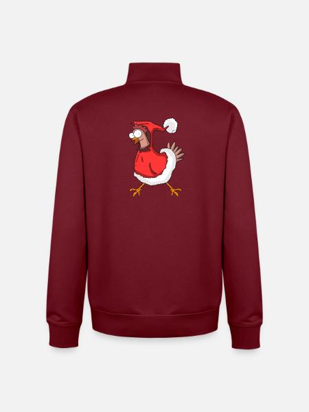 Poulet de Noël - Sweat zippé unisexe en coton bio Stanley/Stella - bordeaux