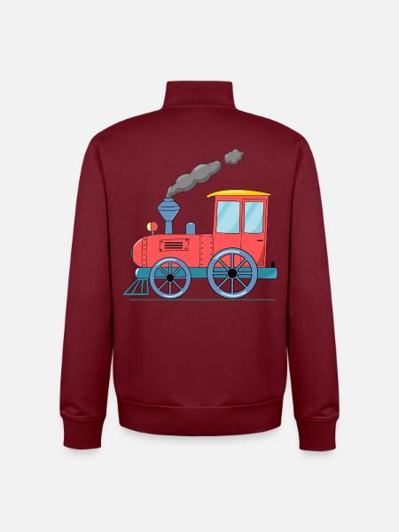 Children's train railway pink - Unisex Organic Zip Sweatshirt by Stanley/Stella - burgundy