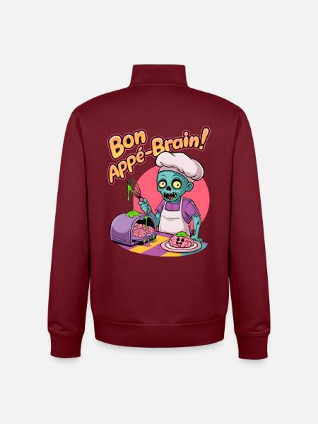 Bon Appé-brain! - Unisex Organic Zip Sweatshirt by Stanley/Stella - burgundy