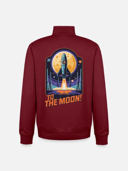 Zum Mond - Unisex Organic Zip Sweatshirt von Stanley/Stella - Burgunderrot