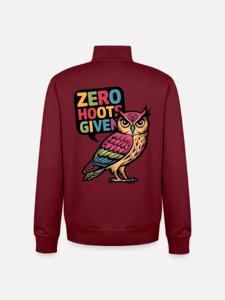 Zero Hoots Given - Unisex Organic Zip Sweatshirt by Stanley/Stella - burgundy