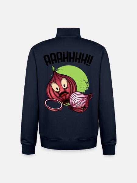 Onion chaos neon illustration - Unisex Organic Zip Sweatshirt by Stanley/Stella - navy