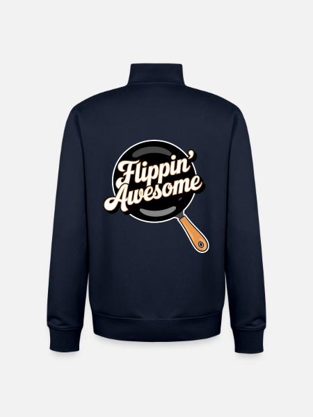 Flippin Awesome - Unisex Organic Zip Sweatshirt by Stanley/Stella - navy
