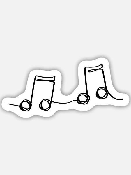 NotennotenMuster. Musik - Sticker Größe M (15 x 15 cm) - Mattweiß