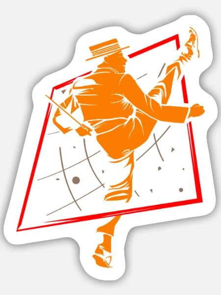 Tanzbegeisterter Ska Konzertabend - Sticker Größe M (15 x 15 cm) - Mattweiß