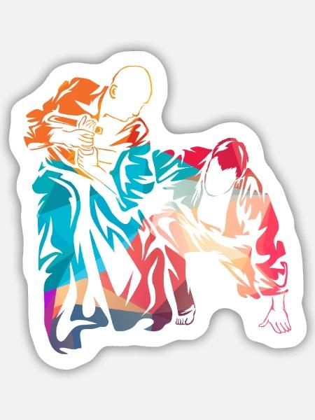 Dynamische Aikido Selbstverteidigung - Sticker Größe M (15 x 15 cm) - Mattweiß