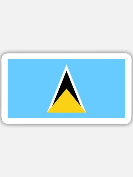 St. Lucia - Sticker Größe M (15 x 15 cm) - Mattweiß