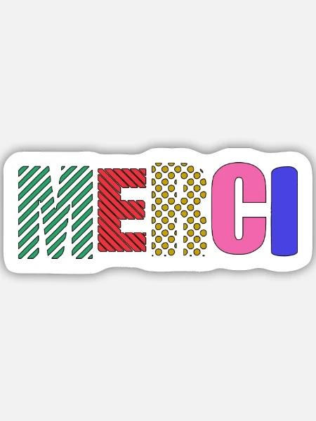 Vielen Dank - Sticker Größe M (15 x 15 cm) - Mattweiß