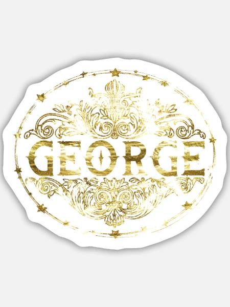 George - Sticker Größe M (15 x 15 cm) - Mattweiß