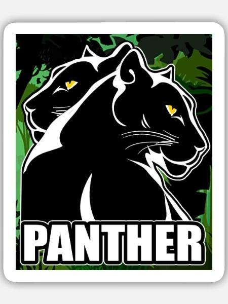 Panther - Sticker Größe M (15 x 15 cm) - Mattweiß
