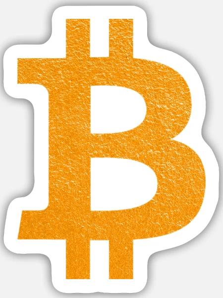 Bitcoin Symbol Gold Textured - Sticker Größe M (15 x 15 cm) - Mattweiß