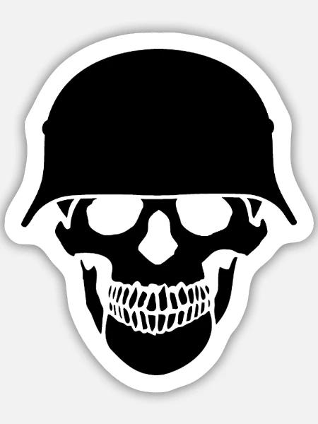 Schädelhelm / Schädelperlen - Sticker Größe M (15 x 15 cm) - Mattweiß