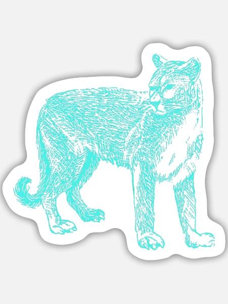 Panther - Sticker Größe M (15 x 15 cm) - Mattweiß