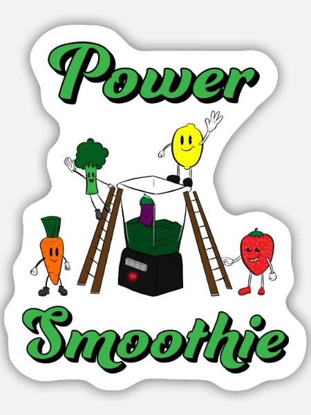 Smoothie Power - Sticker Größe M (15 x 15 cm) - Mattweiß