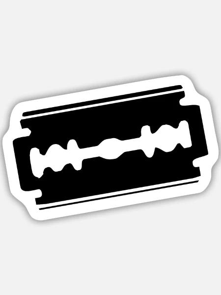 rasierklinge - Sticker Größe M (15 x 15 cm) - Mattweiß