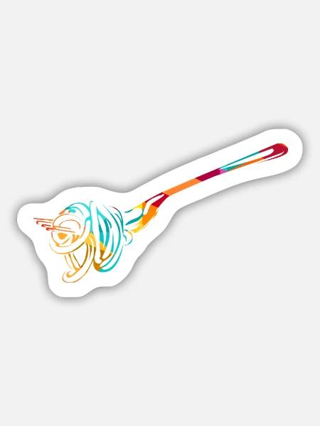 Herzhafter Spaghetti Kochabend - Sticker Größe M (15 x 15 cm) - Mattweiß