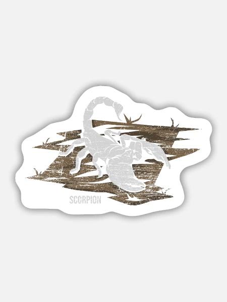 Gefährlicher Skorpion Wüstenjäger - Sticker Größe M (15 x 15 cm) - Mattweiß