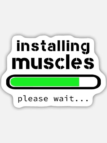 Aufbau von Muskeln - Sticker Größe M (15 x 15 cm) - Mattweiß