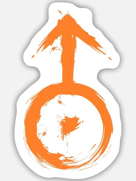 Astronomisches Symbol uranus - Sticker Größe M (15 x 15 cm) - Mattweiß