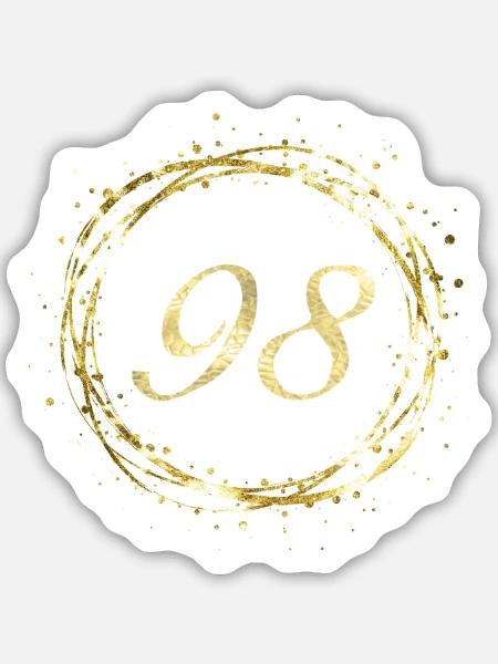 98 - Sticker Größe M (15 x 15 cm) - Mattweiß