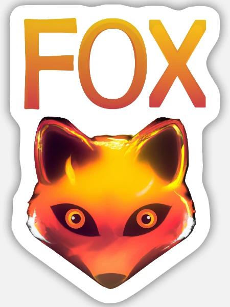 Der Fuchskopf - Sticker Größe M (15 x 15 cm) - Mattweiß