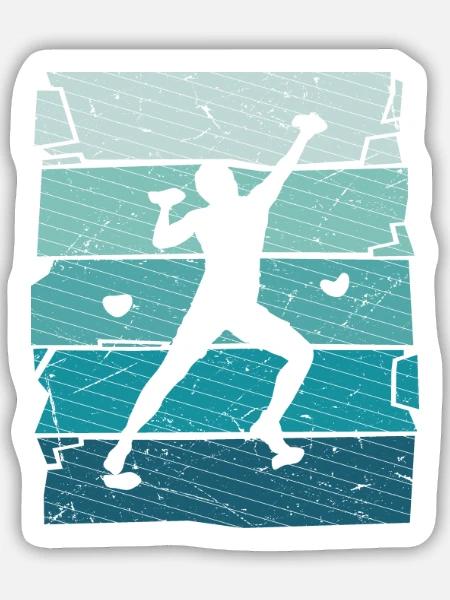 Klettern Bouldern Bergsteiger Freeclimber - Sticker Größe M (15 x 15 cm) - Mattweiß