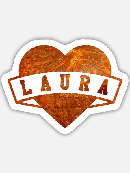Laura - Sticker Größe M (15 x 15 cm) - Mattweiß