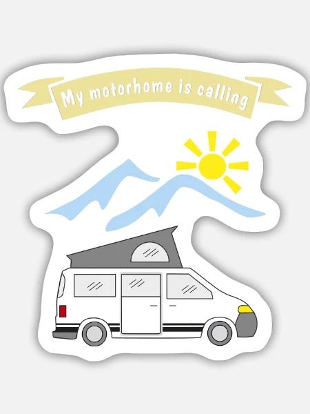 motorhome is calling - Sticker Größe M (15 x 15 cm) - Mattweiß