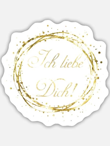 Ich liebe Dich - Sticker Größe M (15 x 15 cm) - Mattweiß