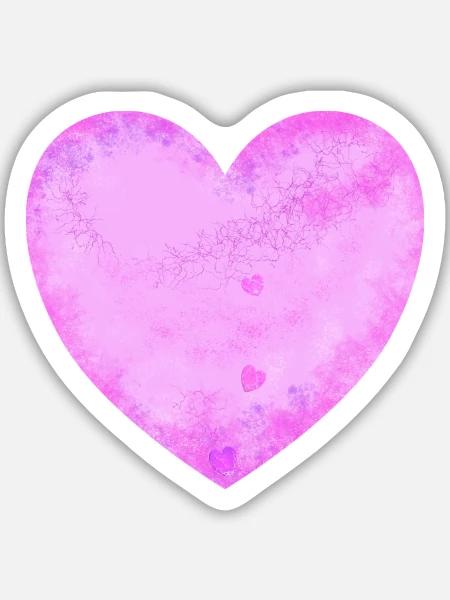 rosa Herz - Sticker Größe M (15 x 15 cm) - Mattweiß