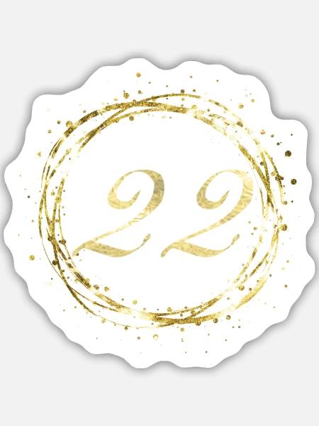 22 - Sticker Größe M (15 x 15 cm) - Mattweiß