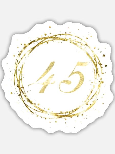 45 - Sticker Größe M (15 x 15 cm) - Mattweiß