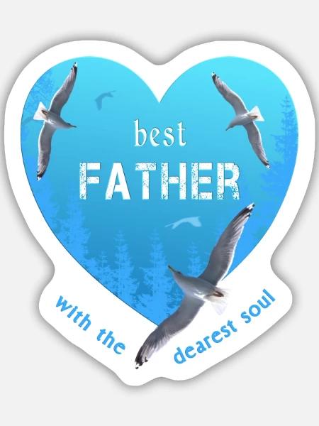best father - Sticker Größe M (15 x 15 cm) - Mattweiß