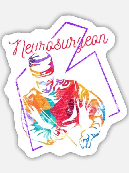 Kluge Neurochirurgin Nervensystem - Sticker Größe M (15 x 15 cm) - Mattweiß