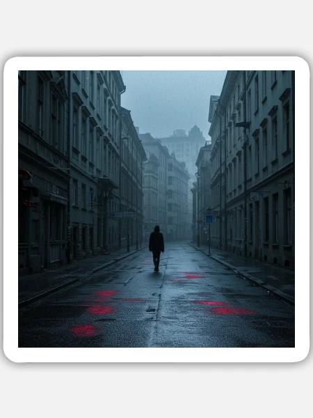 Nebelstrom City - Sticker Größe M (15 x 15 cm) - Mattweiß