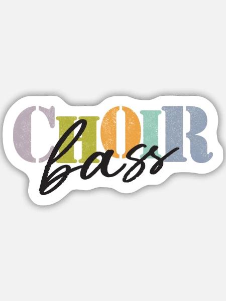 Choir - Bass Singer - Sticker Größe M (15 x 15 cm) - Mattweiß