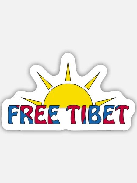 free tibet - Sticker Größe M (15 x 15 cm) - Mattweiß