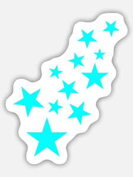 Stern Sternchen Muster Symbol - Sticker Größe M (15 x 15 cm) - Mattweiß