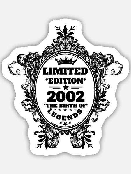 2002 - Sticker Größe M (15 x 15 cm) - Mattweiß