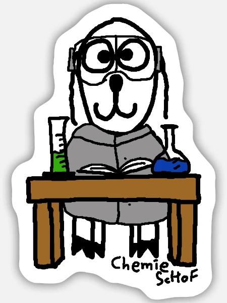 Chemie ScHoF - Sticker Größe M (15 x 15 cm) - Mattweiß