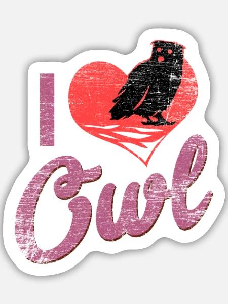 Wachsame Waldohreule Nachtjagd - Sticker Größe M (15 x 15 cm) - Mattweiß