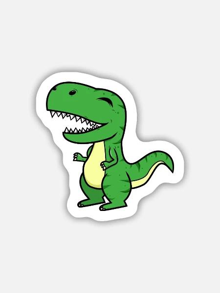 T-Rex - Sticker Größe M (15 x 15 cm) - Mattweiß