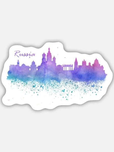 Russland - Sticker Größe M (15 x 15 cm) - Mattweiß