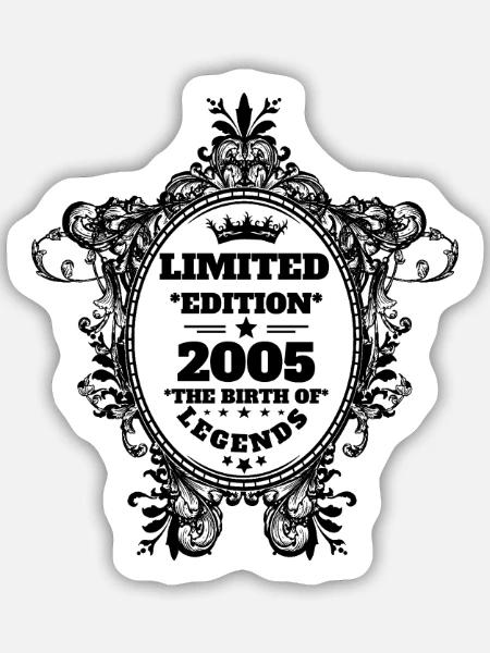 2005 - Sticker Größe M (15 x 15 cm) - Mattweiß